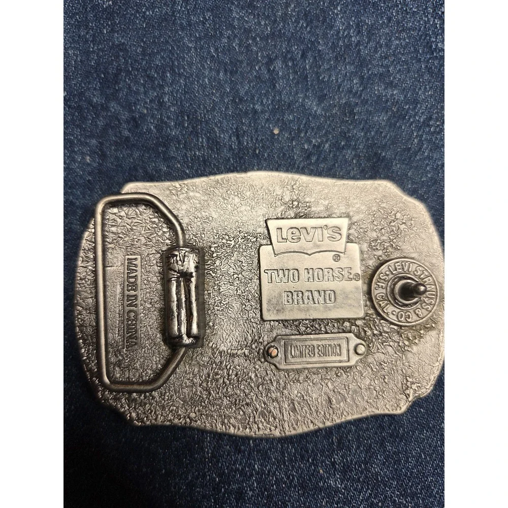 Vintage Levi Strauss Two Horse Brand Belt Buckle - Like New